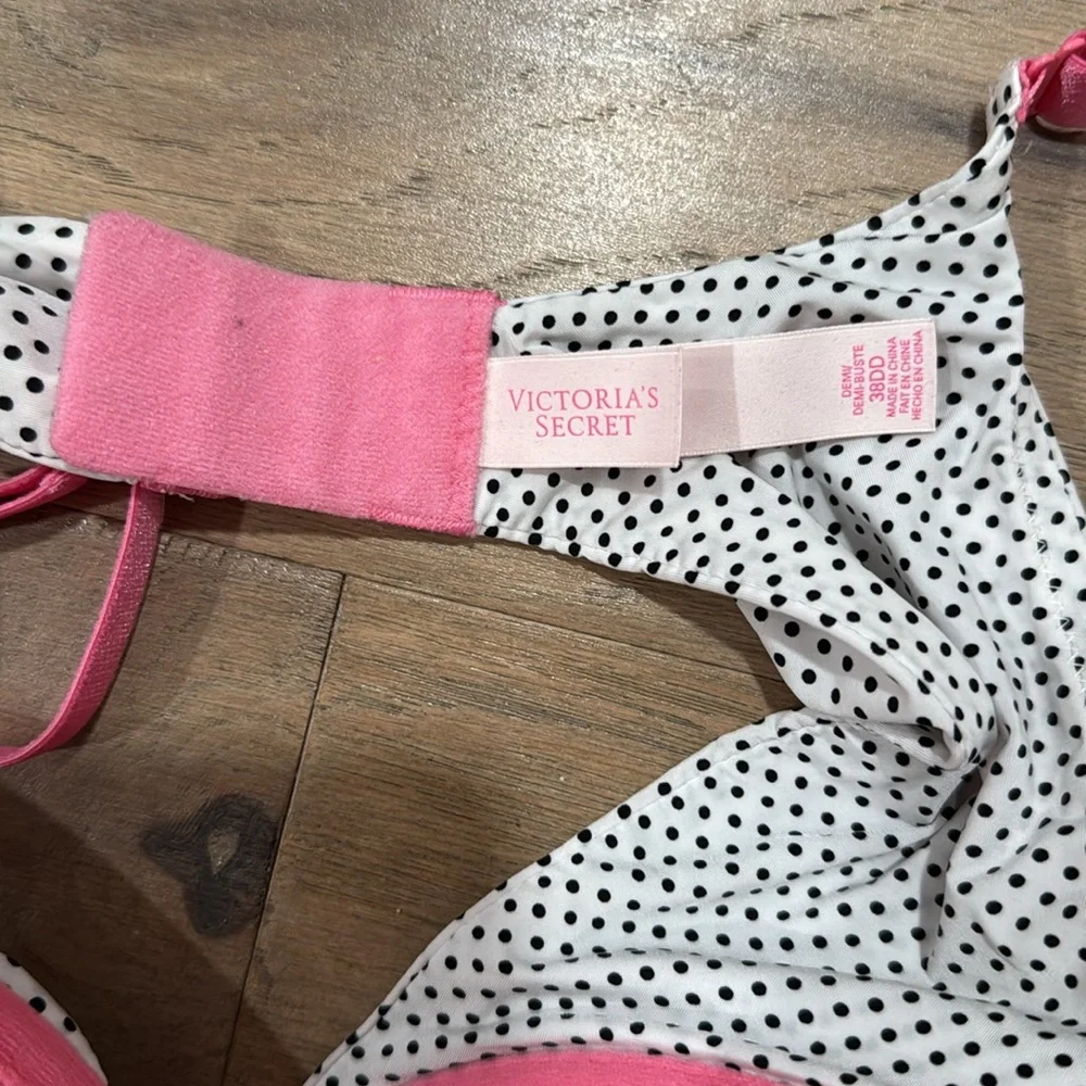 EUC Victoria’s Secret Pink Scottie Dog Design Push-Up Bra Size 38DD - Picture 4 of 5